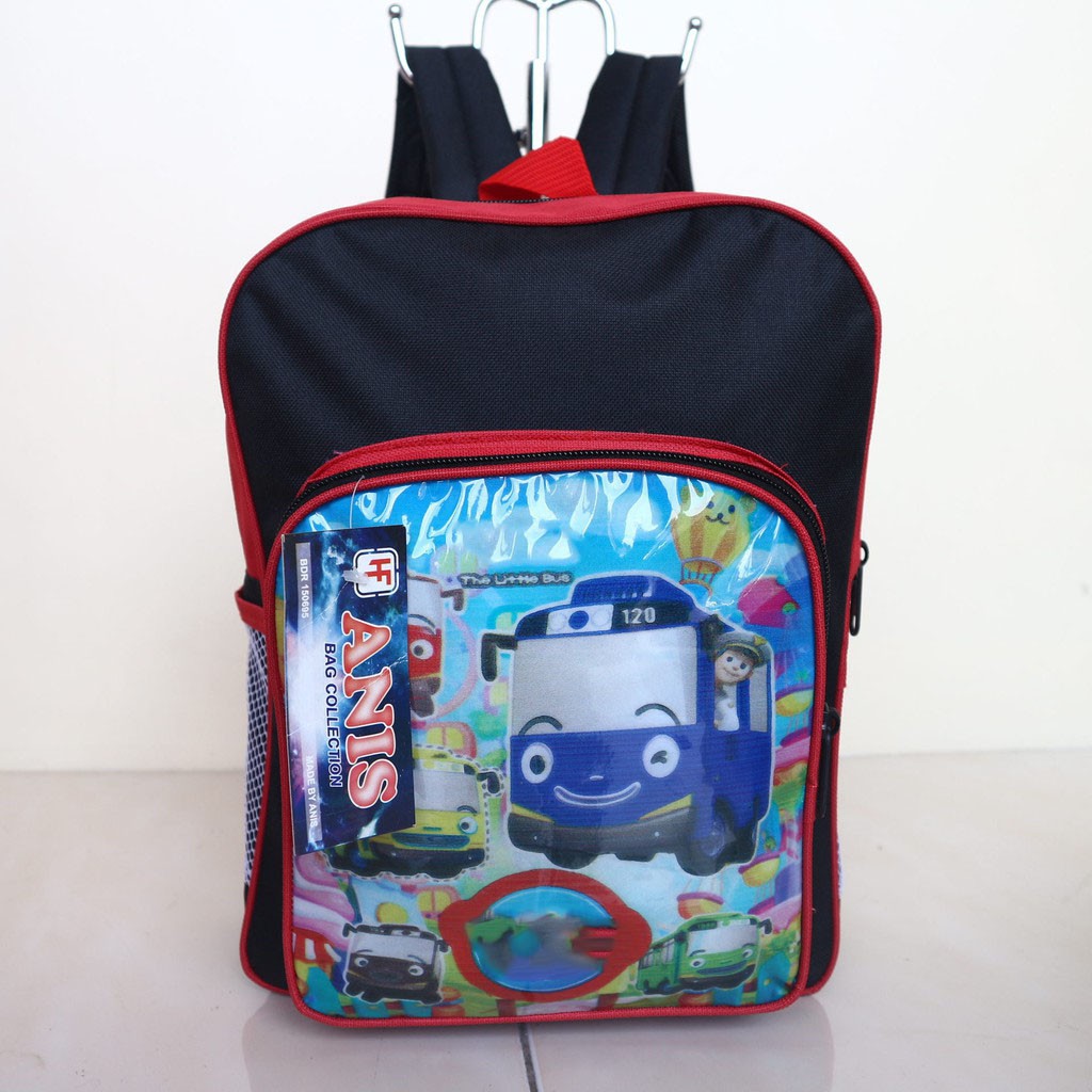 Tas Ransel Little Bus Mini Merah Tas Punggung Anak Sekolah PAUD Playgroup