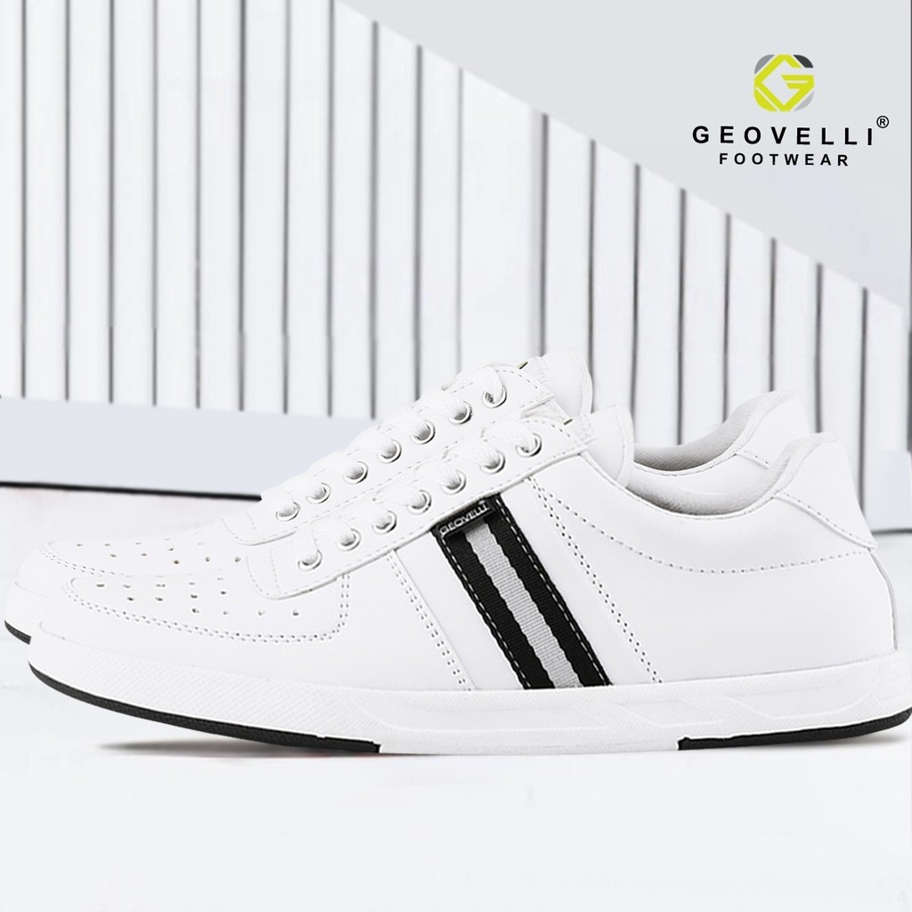 GvlGeovelli 39-43 Warna Putih - Sepatu Sneakers Casual Sport Sekolah Pria Wanita Geovelli