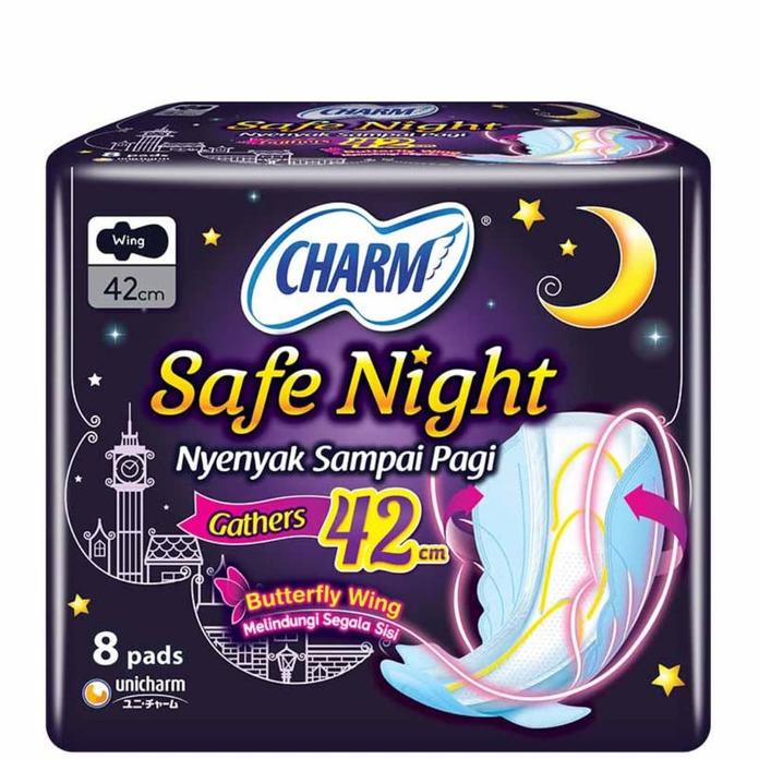 CHARM PEMBALUT WANITA SAFE NIGHT WING 42 CM 8S