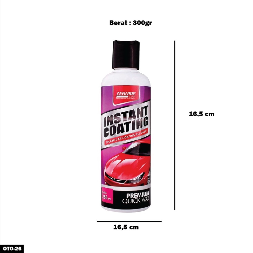 ZERONE INSTANT COATING Perawatan body dan kaca mobil kendaraan glossy mengkilap anti jamur kusam