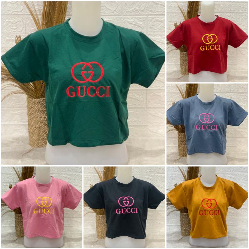 Kaos Crop Wanita Kaos Atasan Wanita Crop Branded Bordir Bebytery