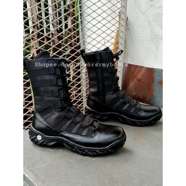 Sepatu PDL Ninja TNi kulit sapi Asli by wor army boots