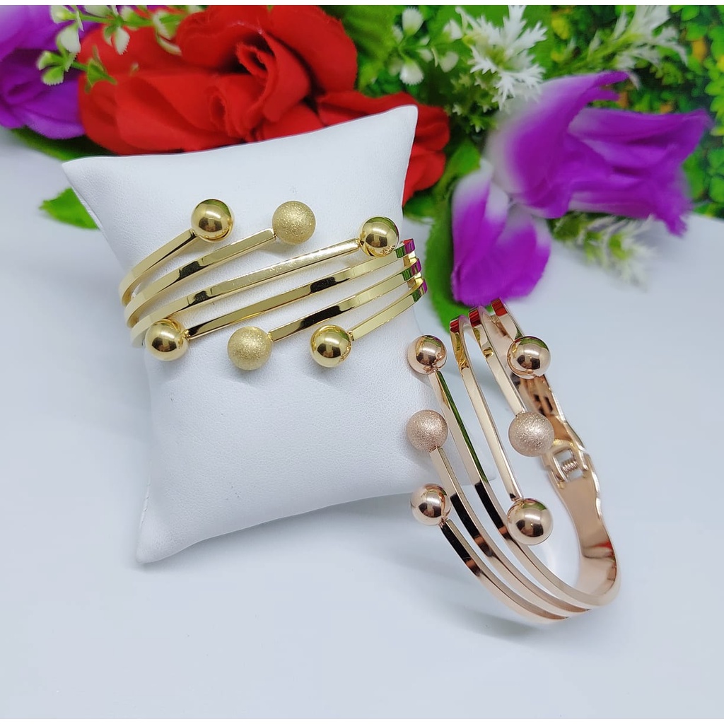 Titanium set gelang dan cincin bola perhiasan wanita Jewelry 0067