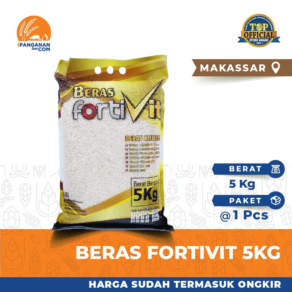 

Beras Fortivit 5Kg (Harga + Ongkir)-MKS