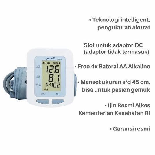 Tensimeter Digital Yuwell Alat Tensi Digital Alat Tes Tekanan Darah - Ye 660 B Promo