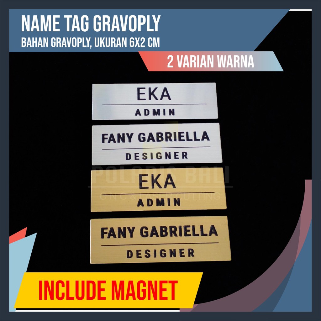 

NAME TAG GRAVOPLY/NAMA DADA/NAME TAG CUSTOM/NAME TAG DADA MAGNET