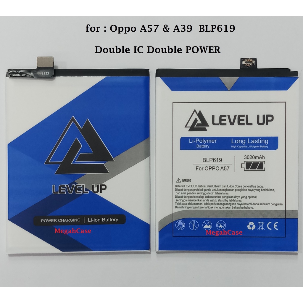 BATERAI OPPO A57 A39 BLP619 LEVEL UP DOUBLE IC DOUBLE POWER
