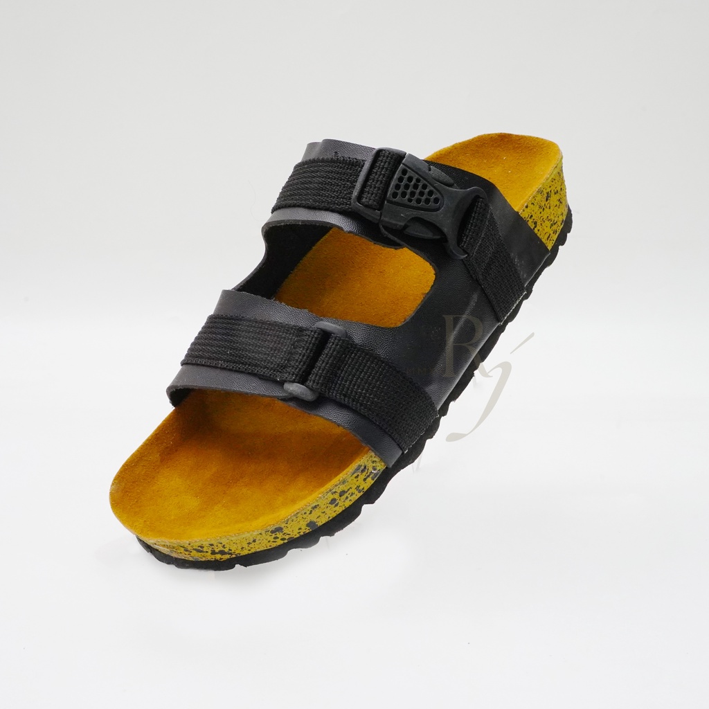 JEDDI [PYBS 201 KIDS] Sandal Anak Laki-laki Selop Puyuh/ Sandal Unisex Kasual Kulit/ Sandal Selop Velcro Ban 2/ Sandal Unisex