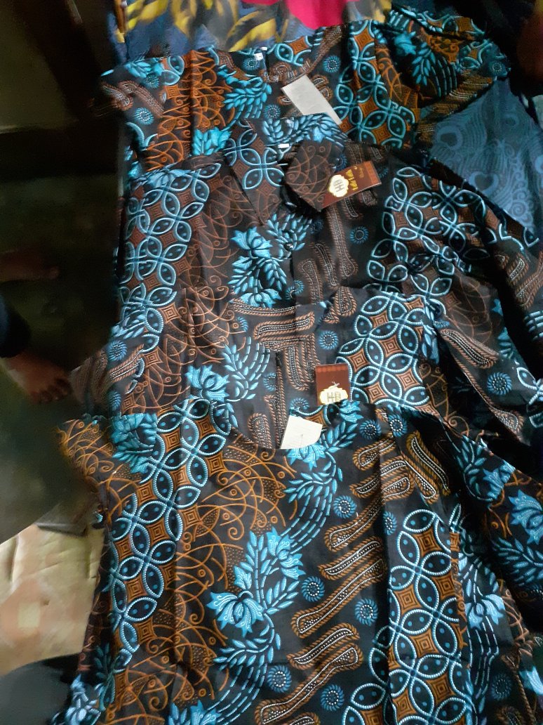 Maura Couple Sania Ruffle Batik Couple Ori Ndoro Jowi Garansi Termurah, Motif Seno Biru