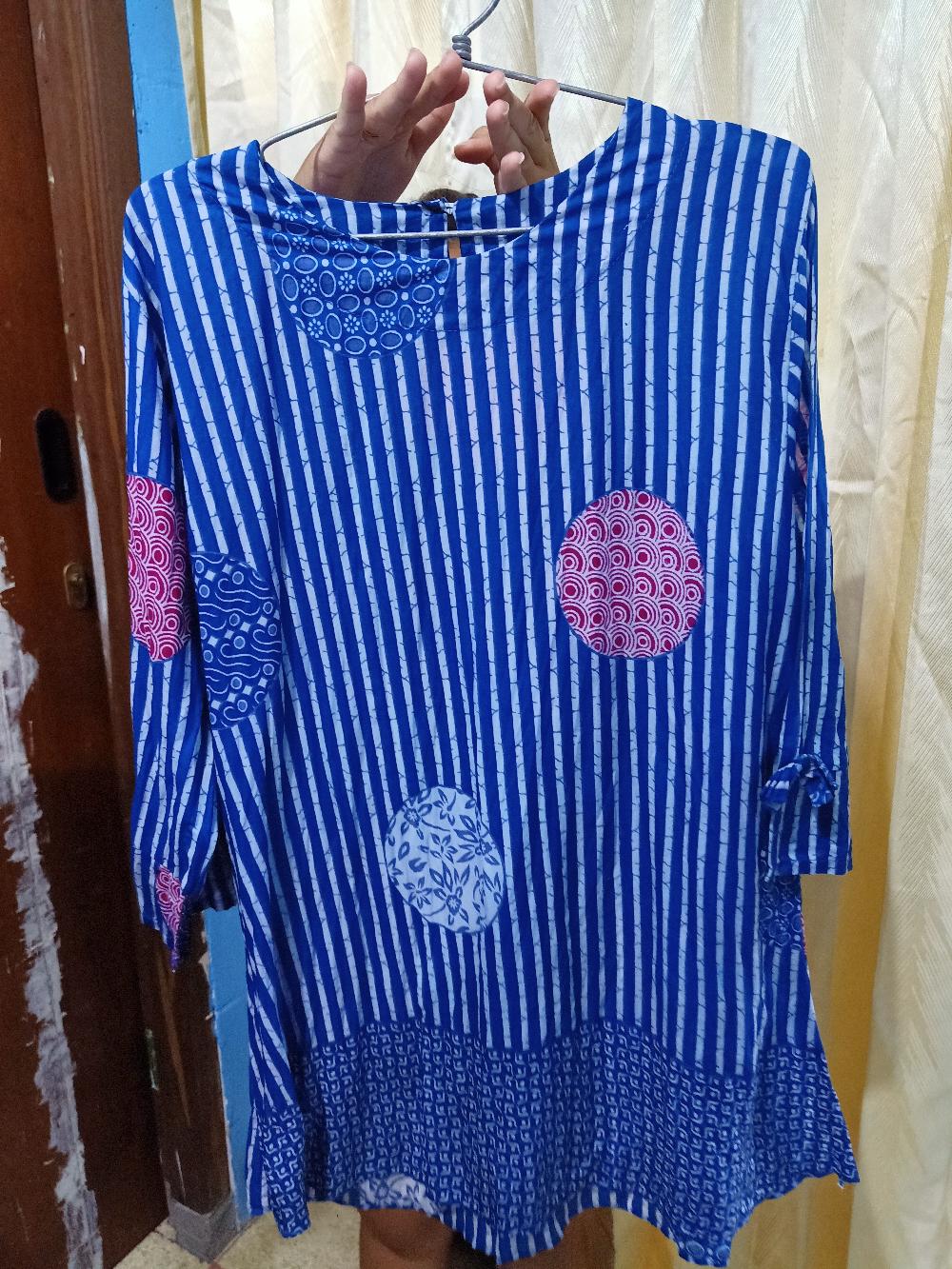 Tey-17 Batik Wanita Asj Sa Hrb026 Kenongo Kemeja Tosca Pendek