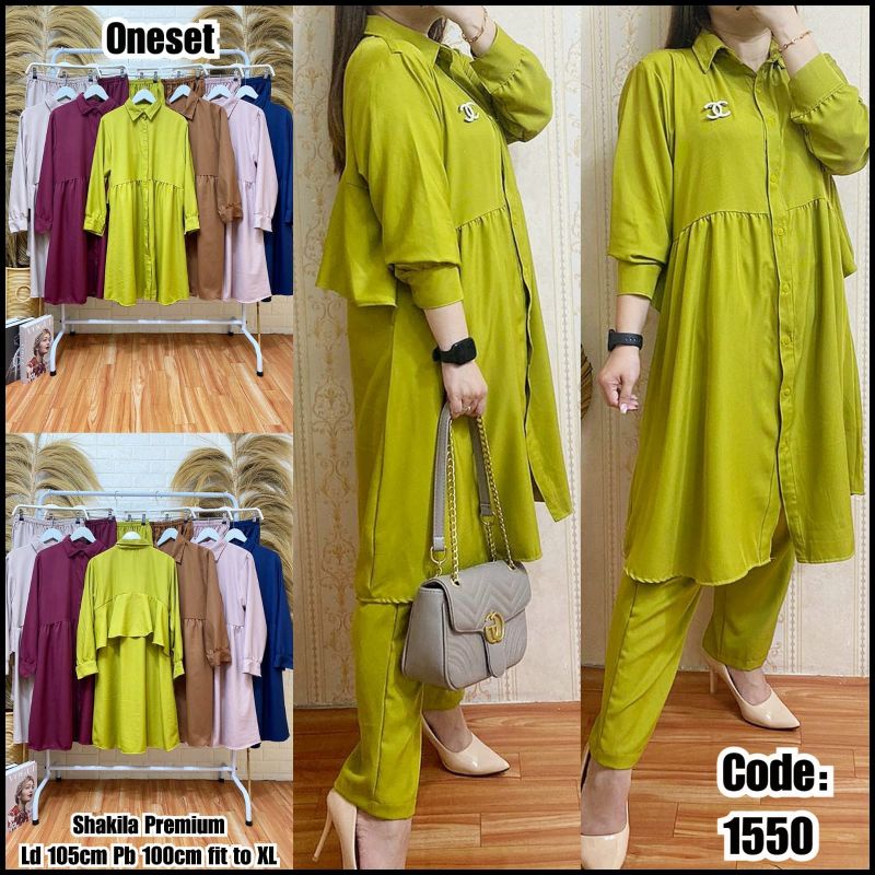 B-Setelan Shakila, setelan dress, one set atasan dan celana, setelan tunik, setcel sakila, set felio