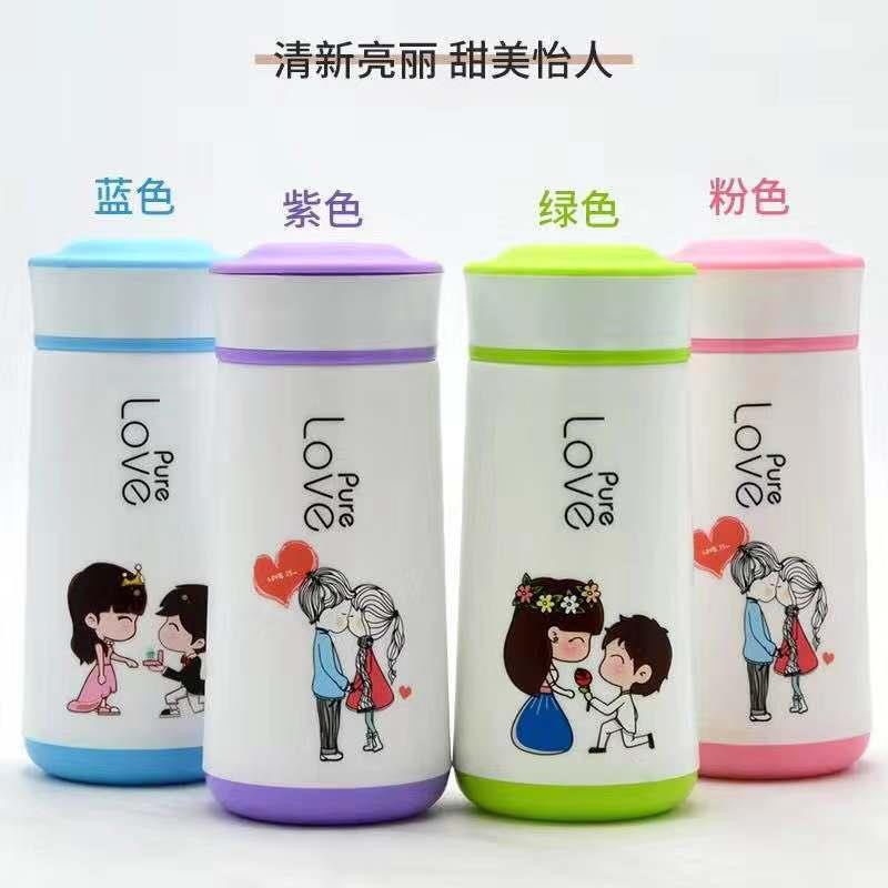 Botol Minum Kaca Motif Love 350ml Tumbler Bottle Glass Termos Animal