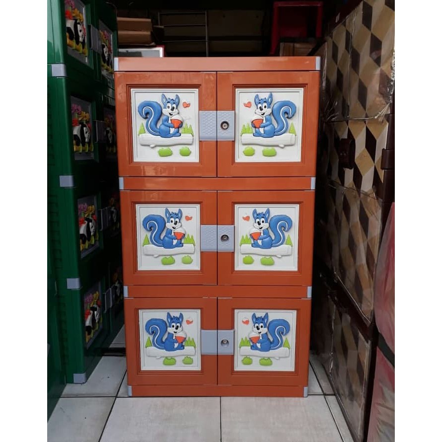 Lemari Plastik 3 susun Kunci Miami