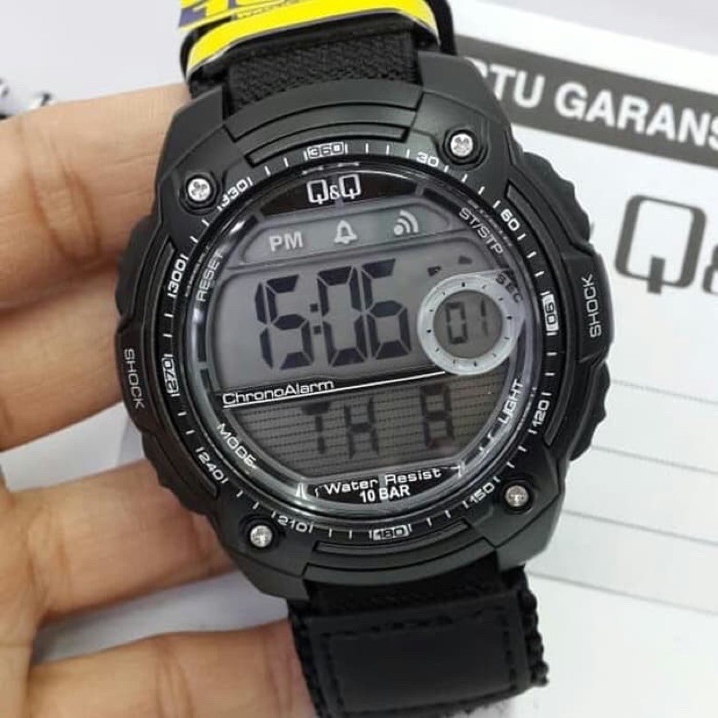 JAM TANGAN PRIA KANVAS QNQ Q&amp;Q QQ MO75 Kanvas  ORIGINAL BERGARANSI   M 075 M075 M-075