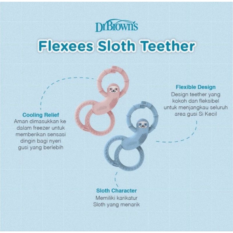 Dr.Brown's Sloth Long Limbed Silicone Teether - Gigitan Bayi