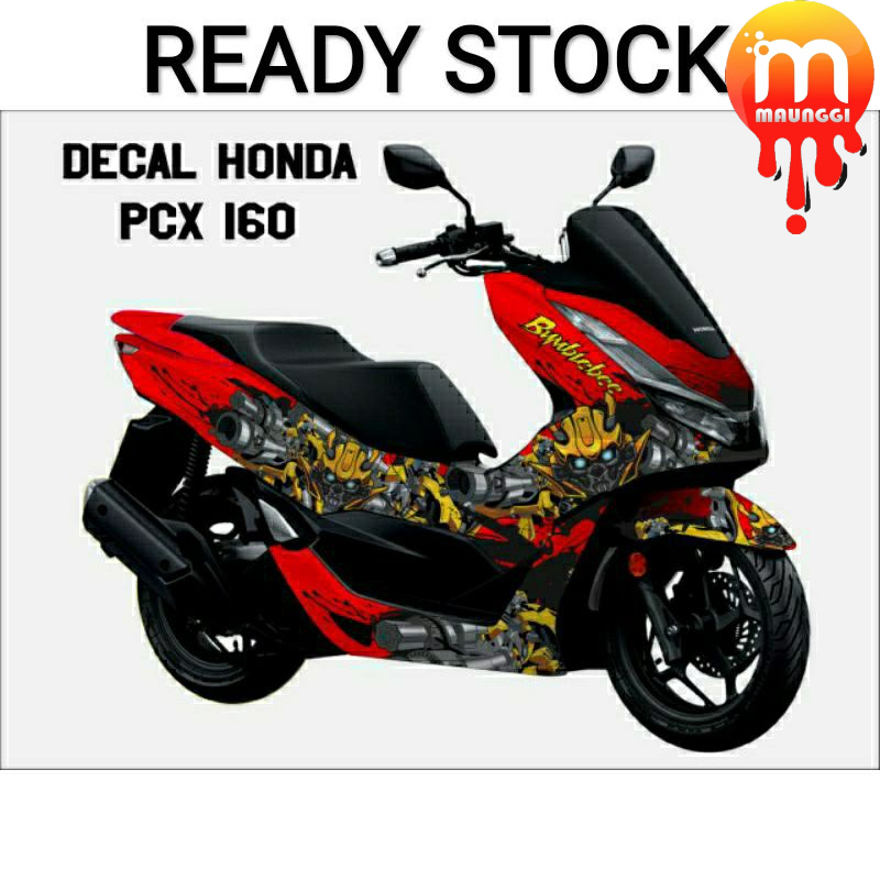 Decal pcx 160 full body Striping motor honda pcx 160 merah Sticker motor pcx variasi sudah ada lapis