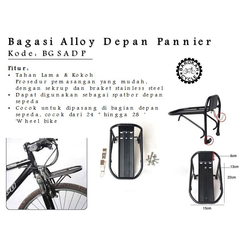 Bagasi Alloy Depan Pannier