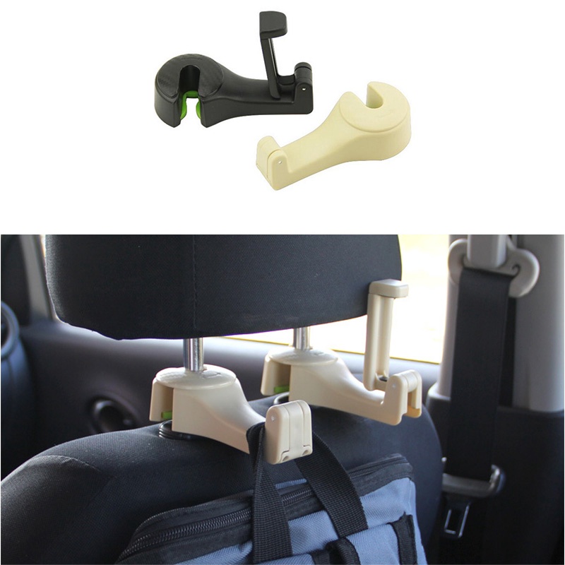 2in1 Car Headrest Hook with Phone Holder Seat Back Hanger Untuk Tas Handbag Dompet Grocery Cloth Portable Belakang Pemegang Telefon Bimbit Tablet Back Seat