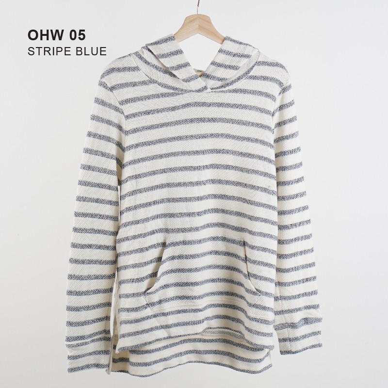 Old Navy Hoodie Wanita - Relaxed Pullover Hoodie 05-12-Stripe