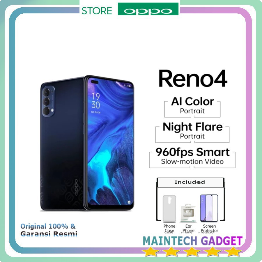 PROMO SPESIAL AKHIR TAHUN  PROMO MURAH HP Oppo  Reno 4 Ram 8/128 GB Resmi PROMO SPESIAL AKHIR TAHUN