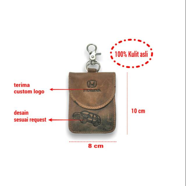 Gantungan kunci kulit asli muat STNK SIM KTP KARTU