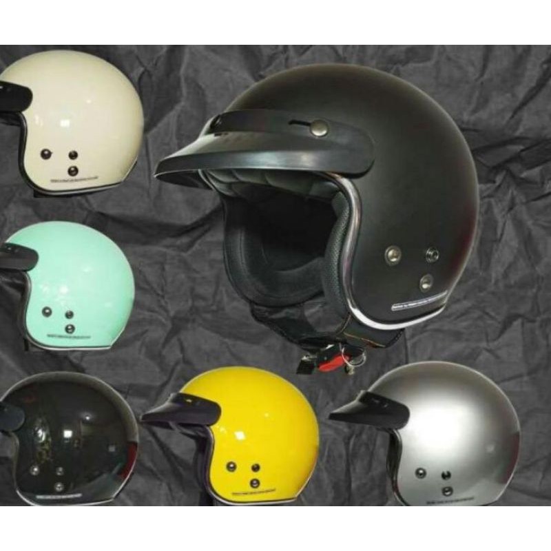 Helm Bogo Retro Semi Cargloss Tanpa Kaca Dewasa SNI Pria Wanita