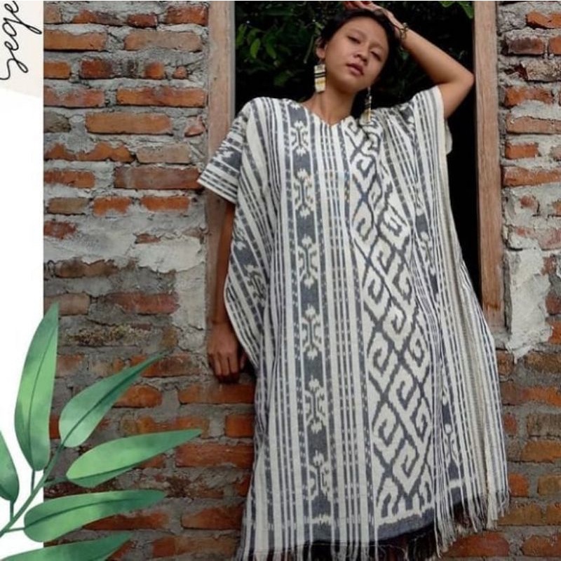 kaftan longgar - big size - kaftan tenun - dress tenun jumbo - dress jumbo