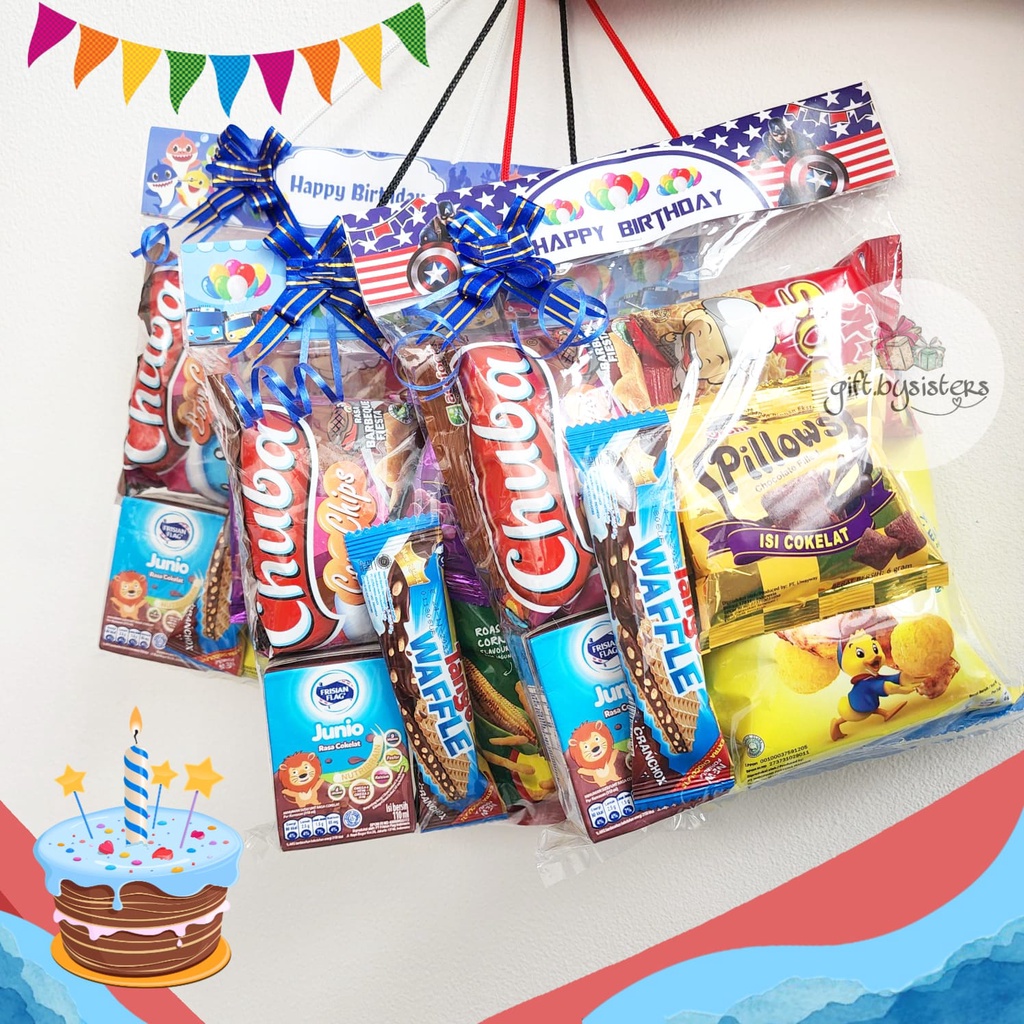 

PAKET SOUVENIR ULANG TAHUN / BINGKISAN ANAK / HADIAH LOMBA / HAMPERS SNACK ACARA ULTAH / GOODIE BAG MURAH