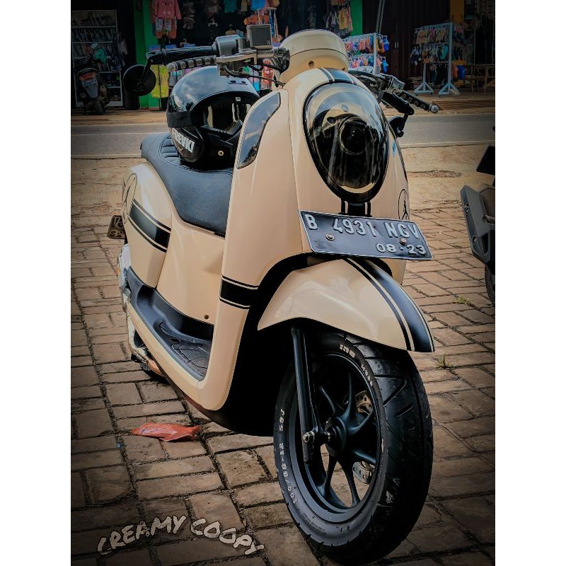 scoopy fi modif ala retro caferacer