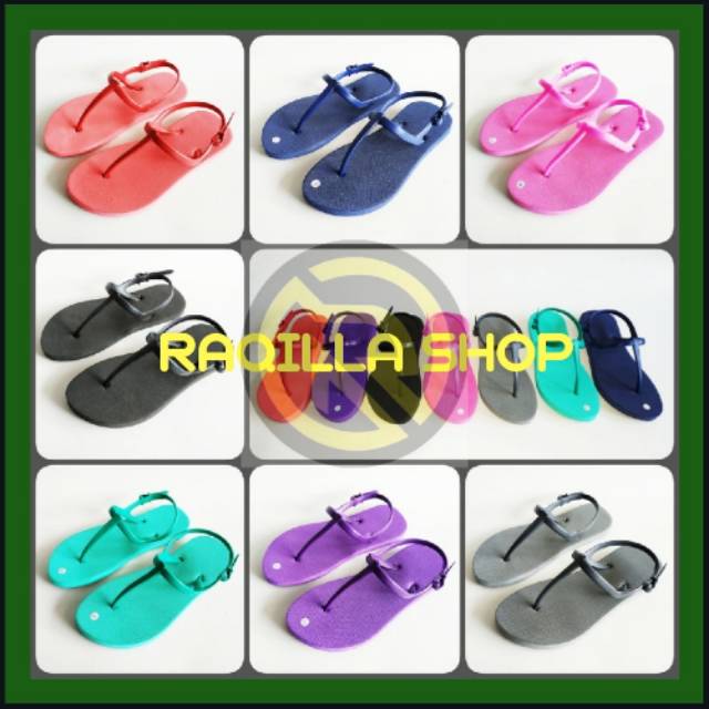 Sandal jepit Strappy Boloni Pataya / flipper termurah Warna Abu Navy Merah Pink Ungu Toska 1 kg 10