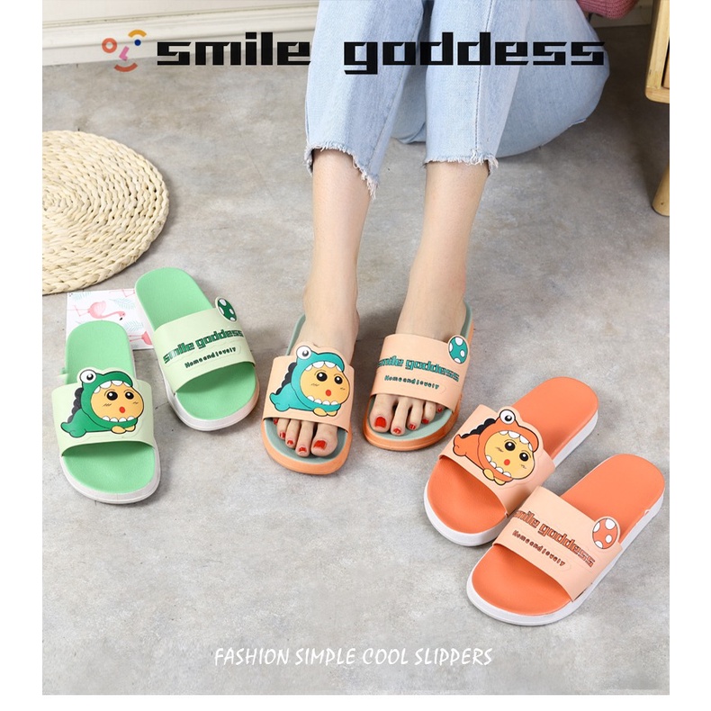 ♥DPS829♥ S33 Sandal Selop Wanita Sendal Teplek Slip Flat Crocodile Fashion