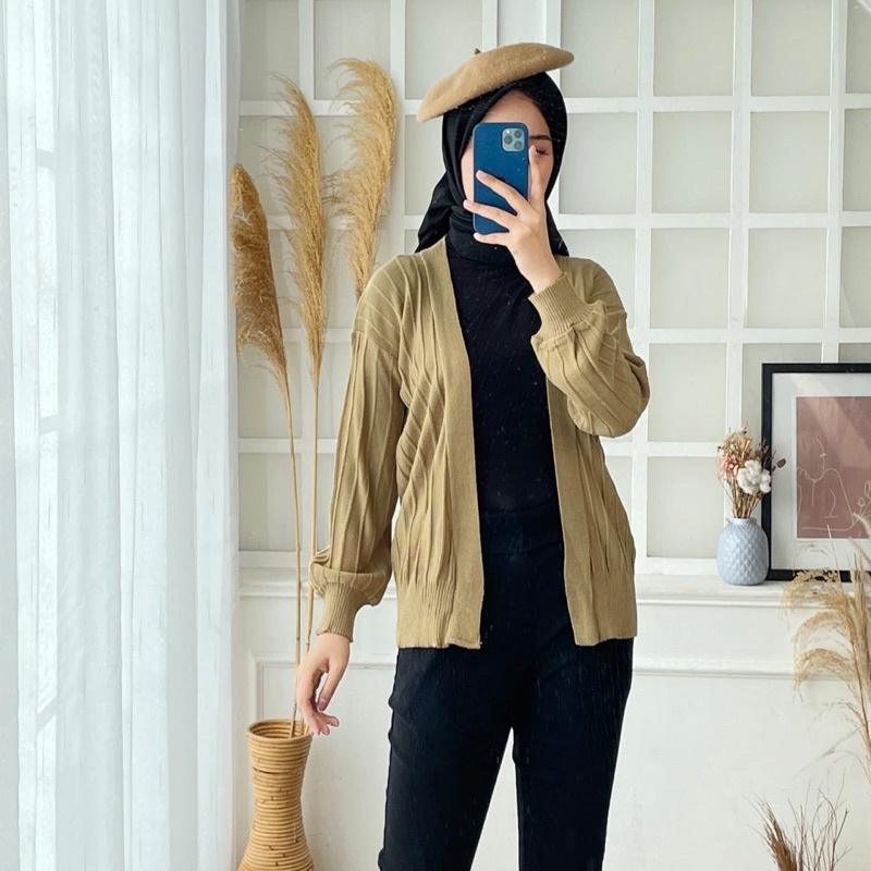 LUCIA CARDIGAN RAJUT ABG POLOS HALUS ADEM FASTION OOTD MURAH GROSIR PGMTA