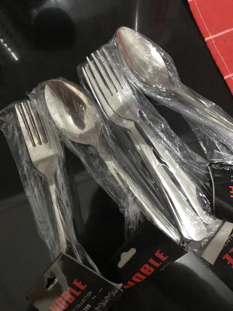 Sendok Garpu Makan Polos Stainless Steel - Bulat / 1 Lusin