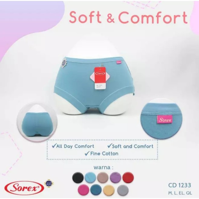 CD Sorex 1233 Soft &amp; Comfort | CD Wanita Sorex Dewasa | Celana Dalam Sorex | Sguna