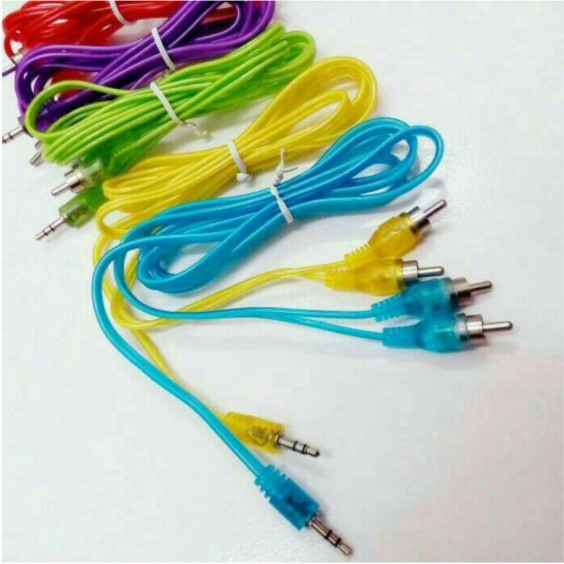 Kabel RCA 2-1 INTRA Audio To Jack Tebal AUX 3,5 mm 1,5 Meter