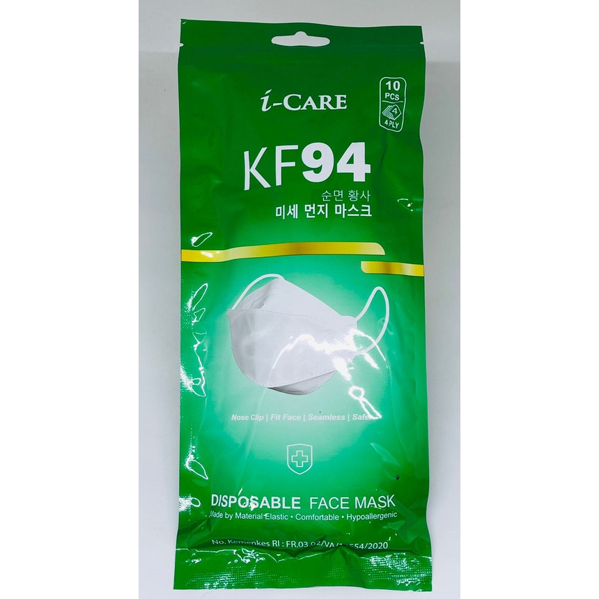 Masker KF94 ICARE 4PLY Embos I-Care Korea Earloop KF 94 Premium Quality