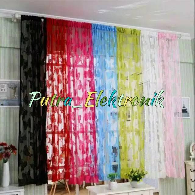 TIRAI JENDELA TIRAI BENANG MOTIF KUPU-KUPU LUCU TIRAI