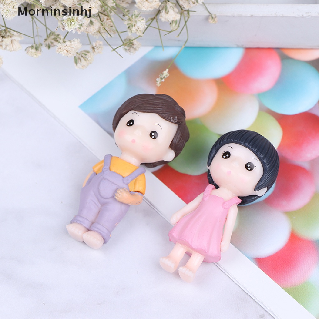 Mornin 2Pcs / Set Mainan Miniatur Figurin Kartun Untuk Dekorasi Rumah Boneka