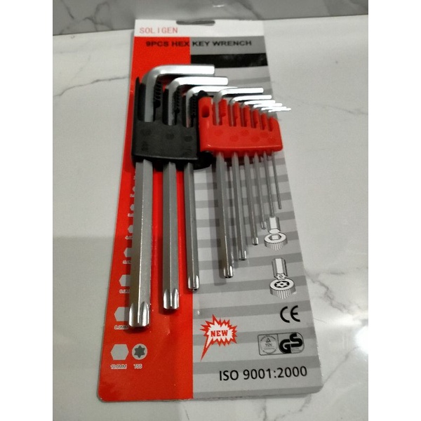 kunci l kombinasi set 9pcs kunci L soligen B02