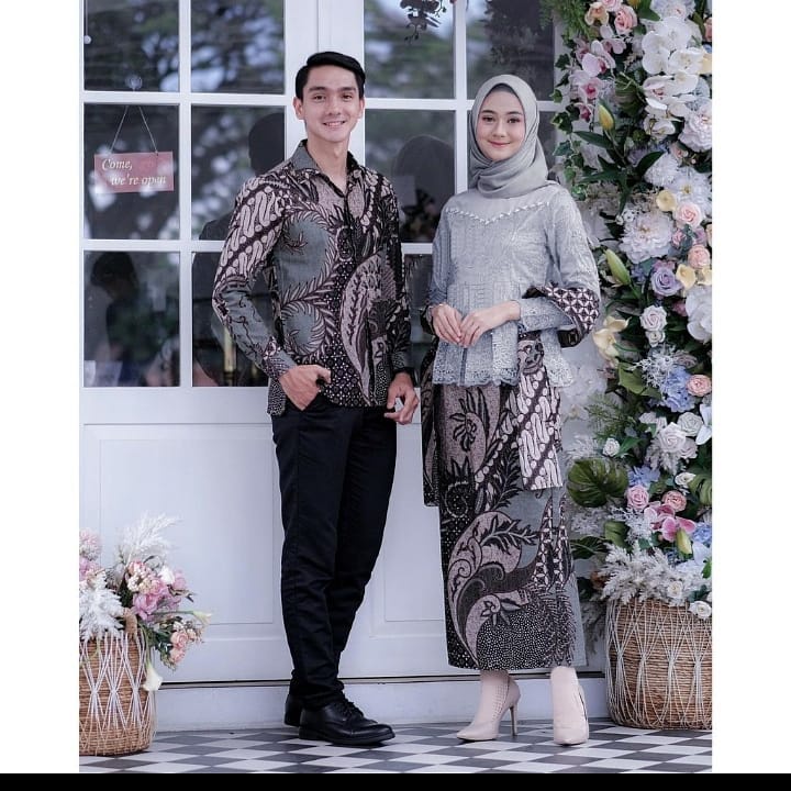 KHANSABATIK [ADA JUMBO] TERMURAH! BATIK KEBAYA COUPLE PASANGAN ADIVA BROKAT Kebaya Tunangan Lamaran Modern