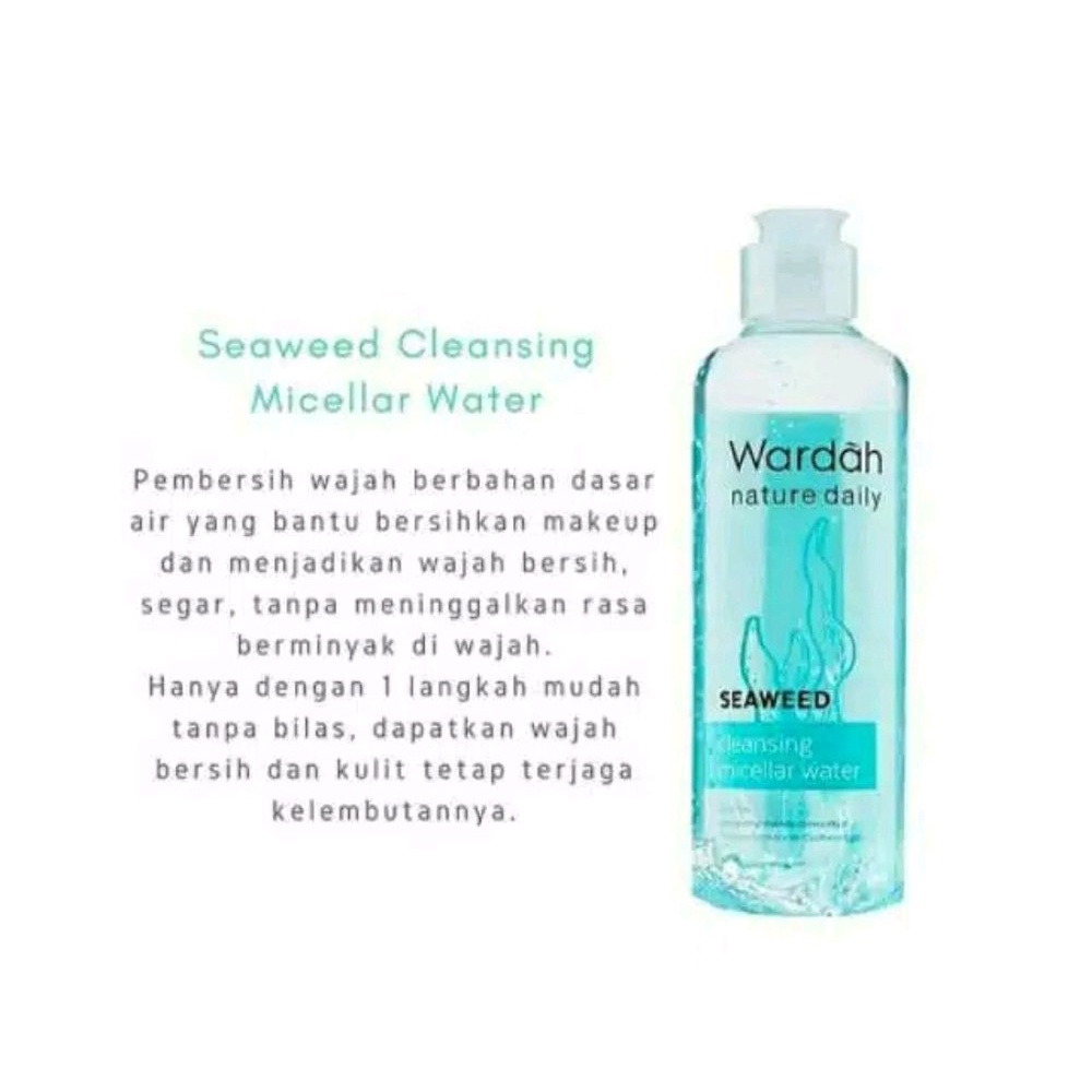 Wardah Nature Daily Seaweed Cleansing Micellar Water 100 ml / Wardah Nature Daily Micellar Water / Wardah Nature Daily Series