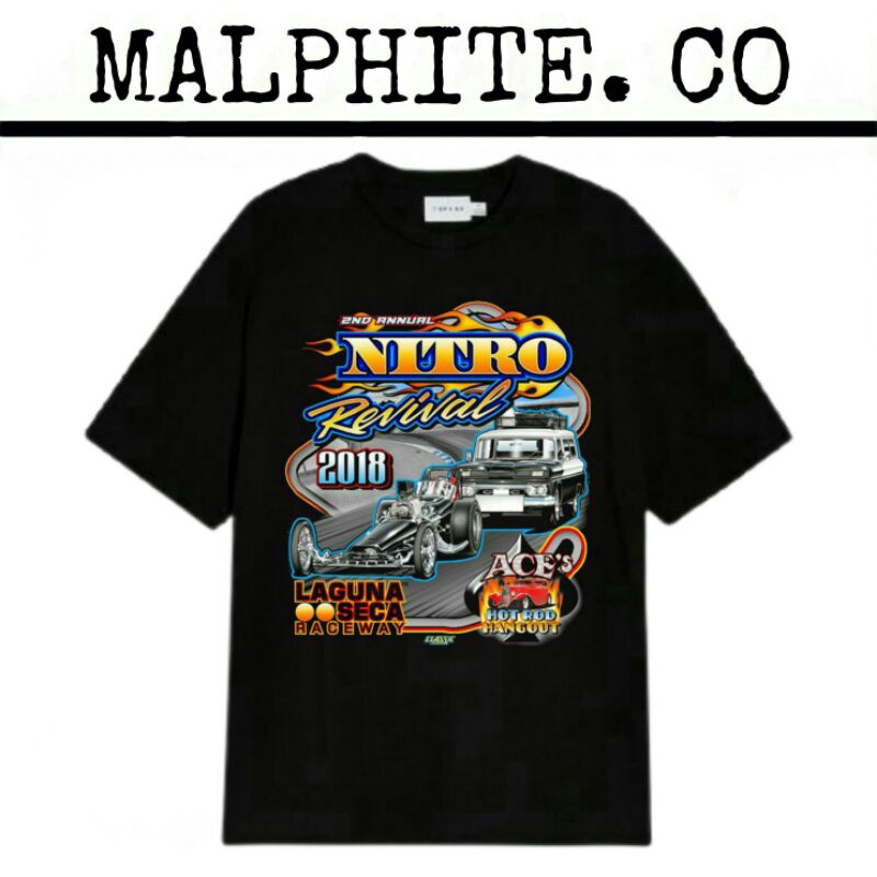Kaos Baju T-Shirt Nascar Rumble Nitro Revival Tee Race Merch Vintage Oversize Original Hitam Murah