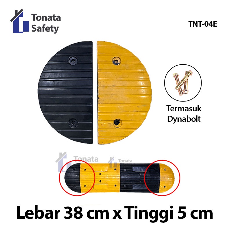 Rubber End Cap Speed bump / Ujung Polisi Tidur Karet 38 x 5 cm