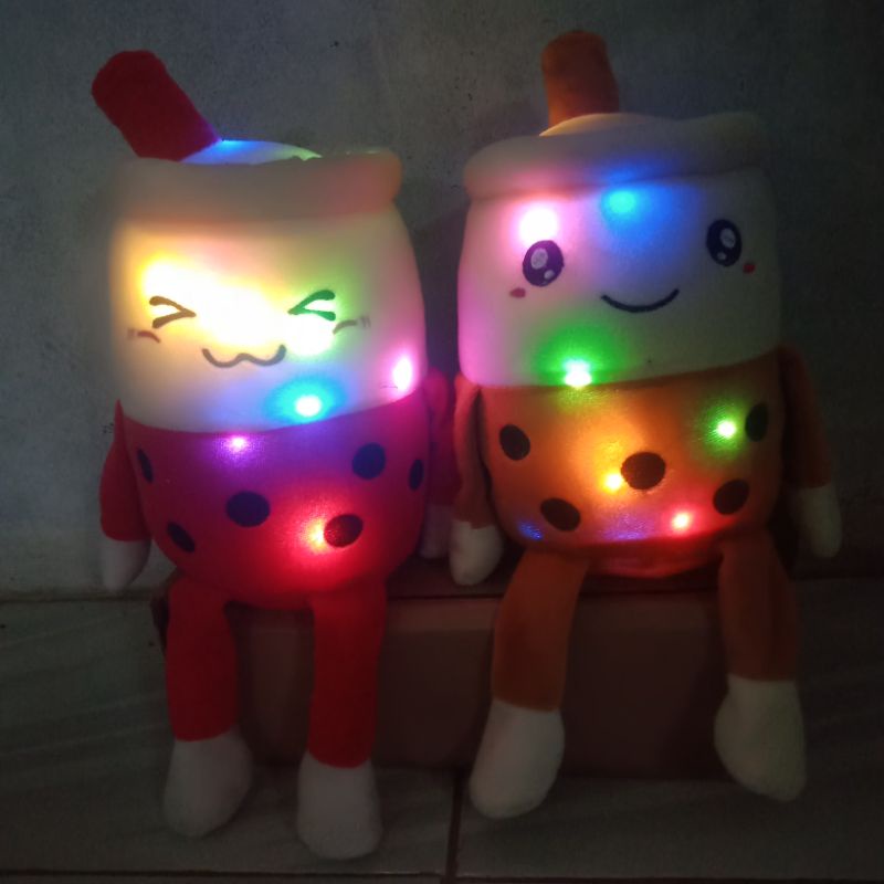 Boneka Boba bubble milk tea kaki tangan led