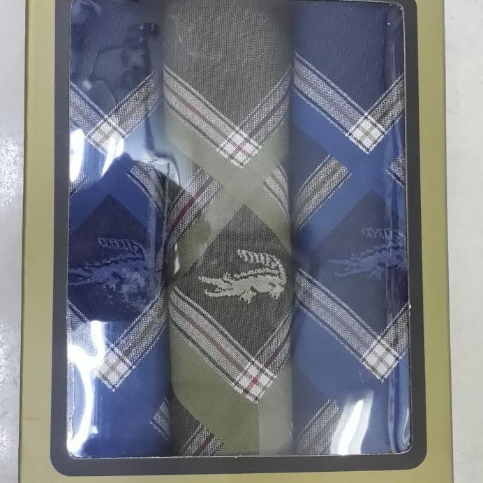 SAPU TANGAN PRIA CROCODILE 3 IN1 1BOX ISINYA 3 PIS