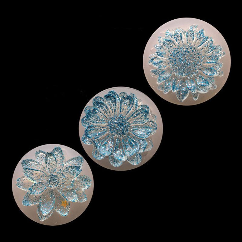 SIY  4Pcs Flower Epoxy Resin Mold Kits Camellia Sunflower Rose Pendant Mold Jewelry Making Tools