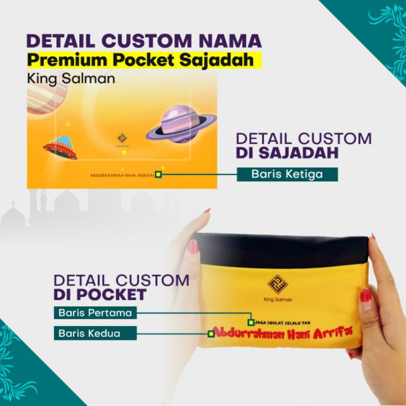 Sajadah Travel Premium - Sajadah Custom Nama - Premium Pocket Sajadah