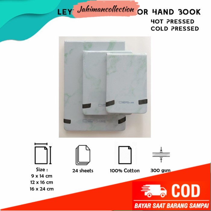 

✨ BISA COD ✨ leyton watercolor hand book cold/hot press 16x24cm 300gsm 100%cotton - hot press 4099