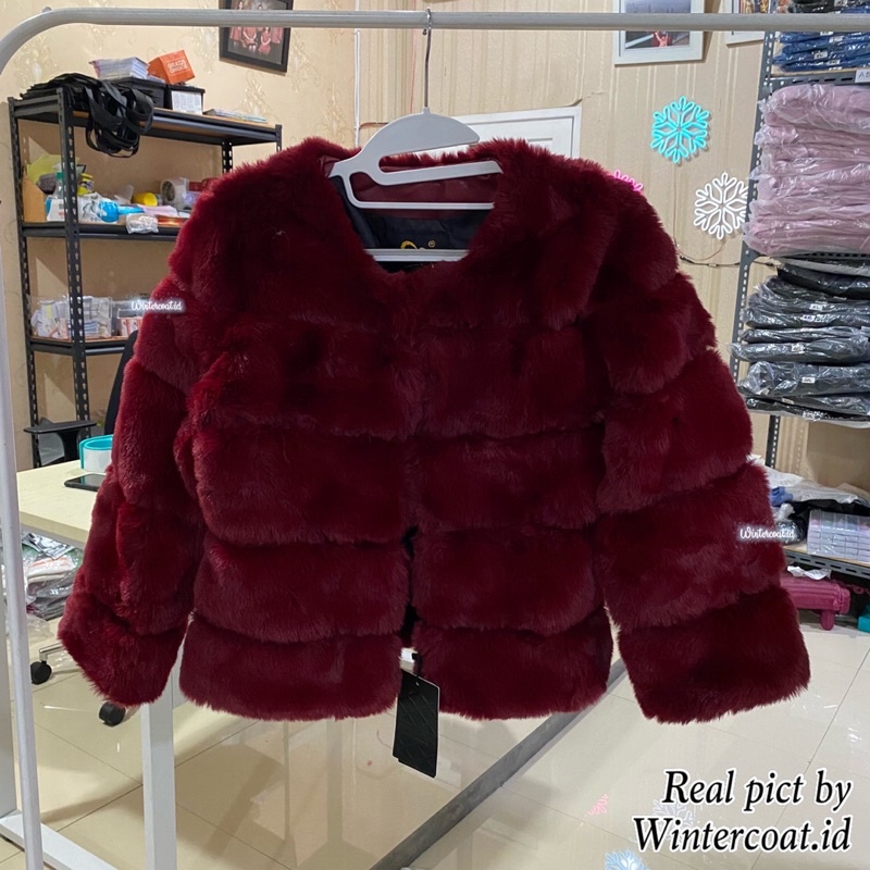 Faux fur coat bulu mewah import wanita winter mantel musim dingin Kylie