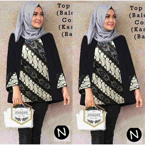 B0101 FF 01 57165-top dara (baloteli combi baju blus hoodie lengan panjang murah wanita kekinian